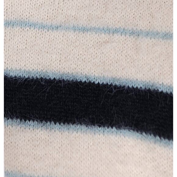 Mode Of One Men's Relaxed-Fit Eyelash Yarn Striped Sweater Dark Ecru XL NWT - Picture 5 of 5